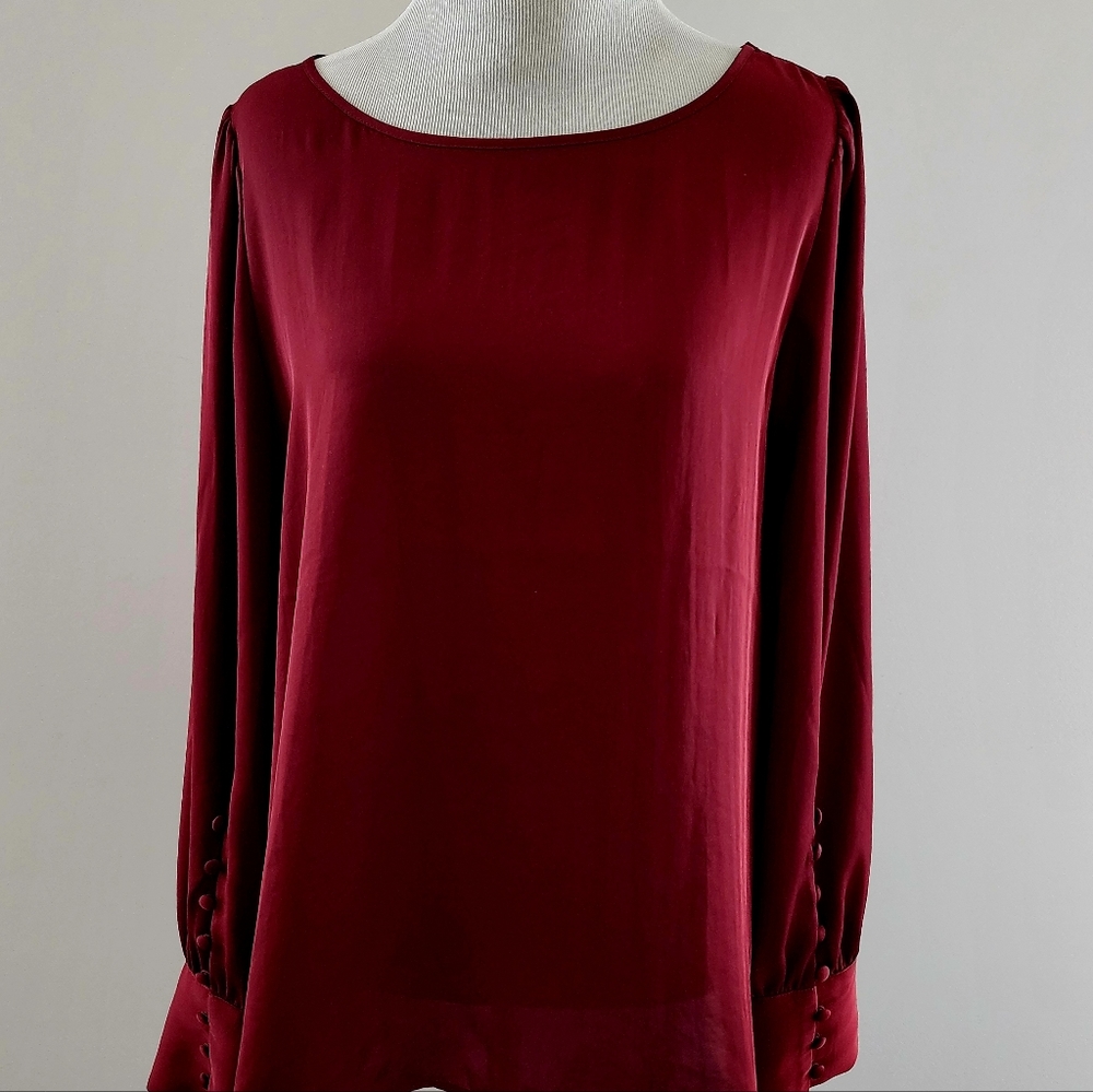Deep wine silky shirt